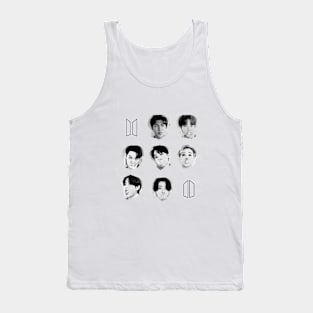 BTS Bubble Gum faces with logo | Group photo Tank Top